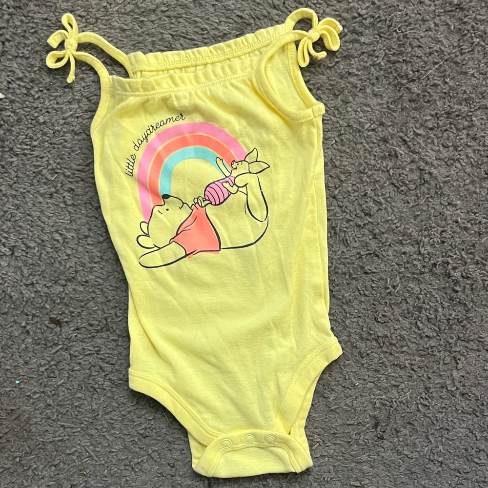 Jumping Beans Yellow One Piece with Rainbow and Bear Design